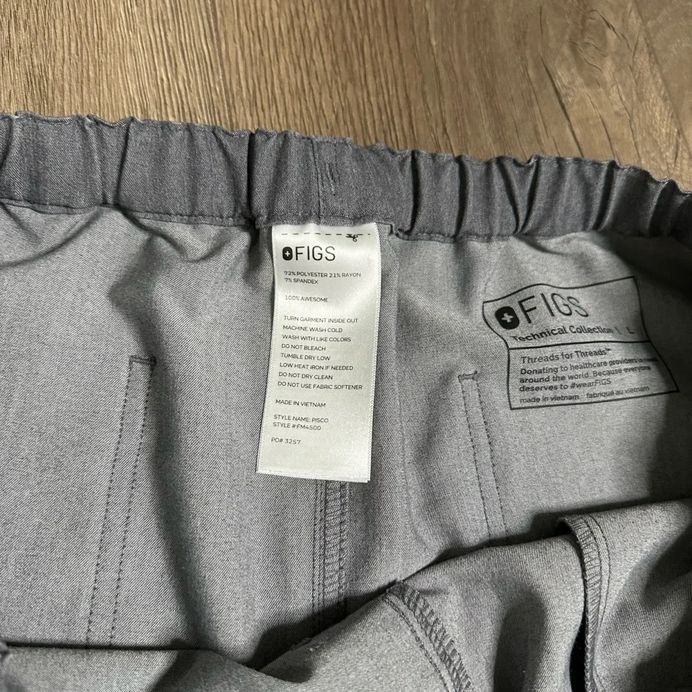 Figs Pisco Basic Gray Scub Pants‎ Size Large